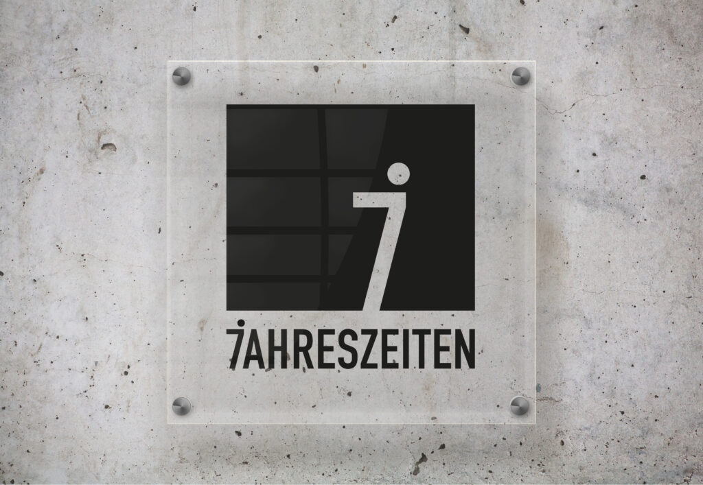 Logo der Sieben Jahreszeiten auf transparentem Schild